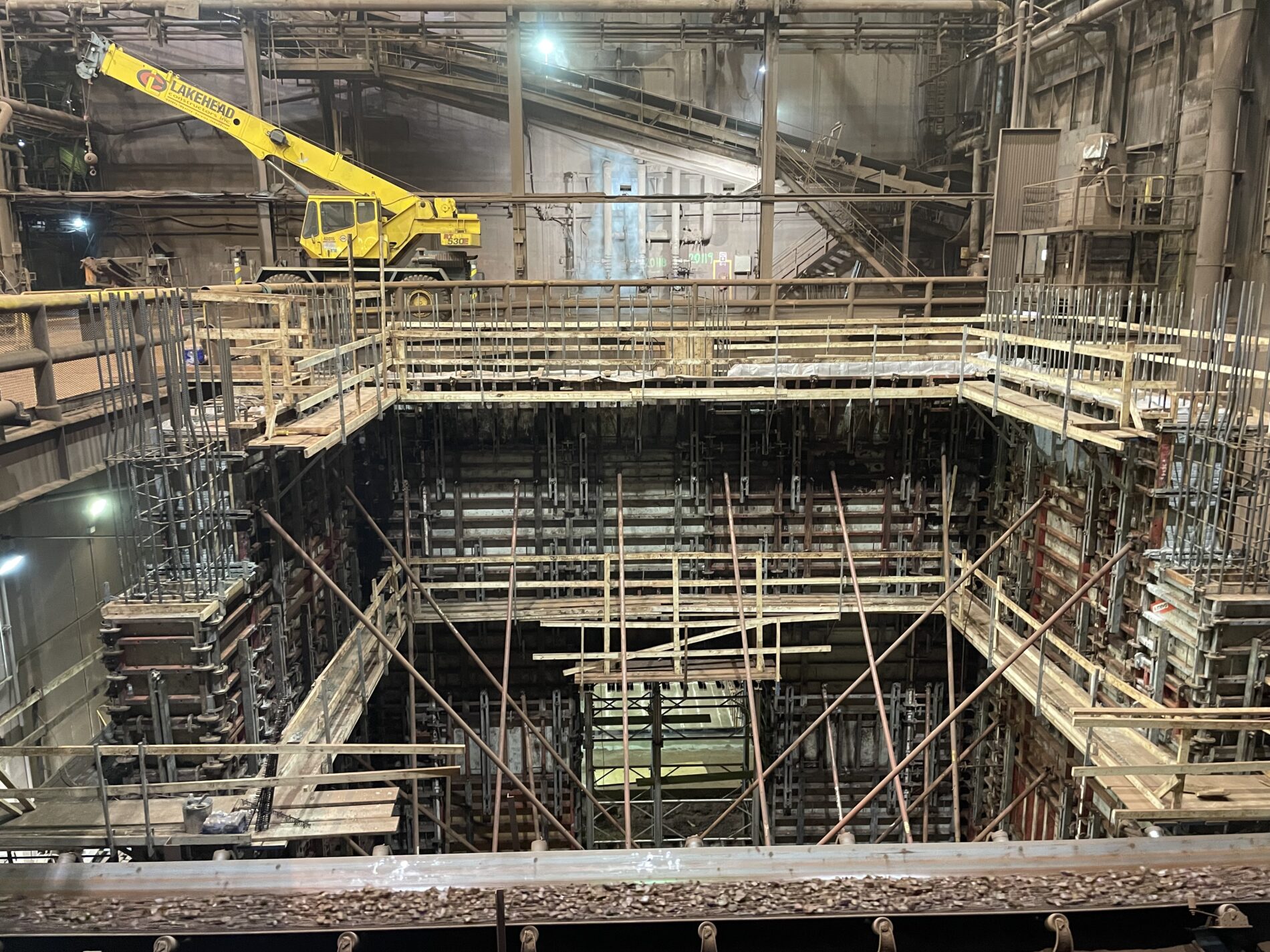 High Pressure Grinding Roll (HPGR) being installed at the Tilden Mine