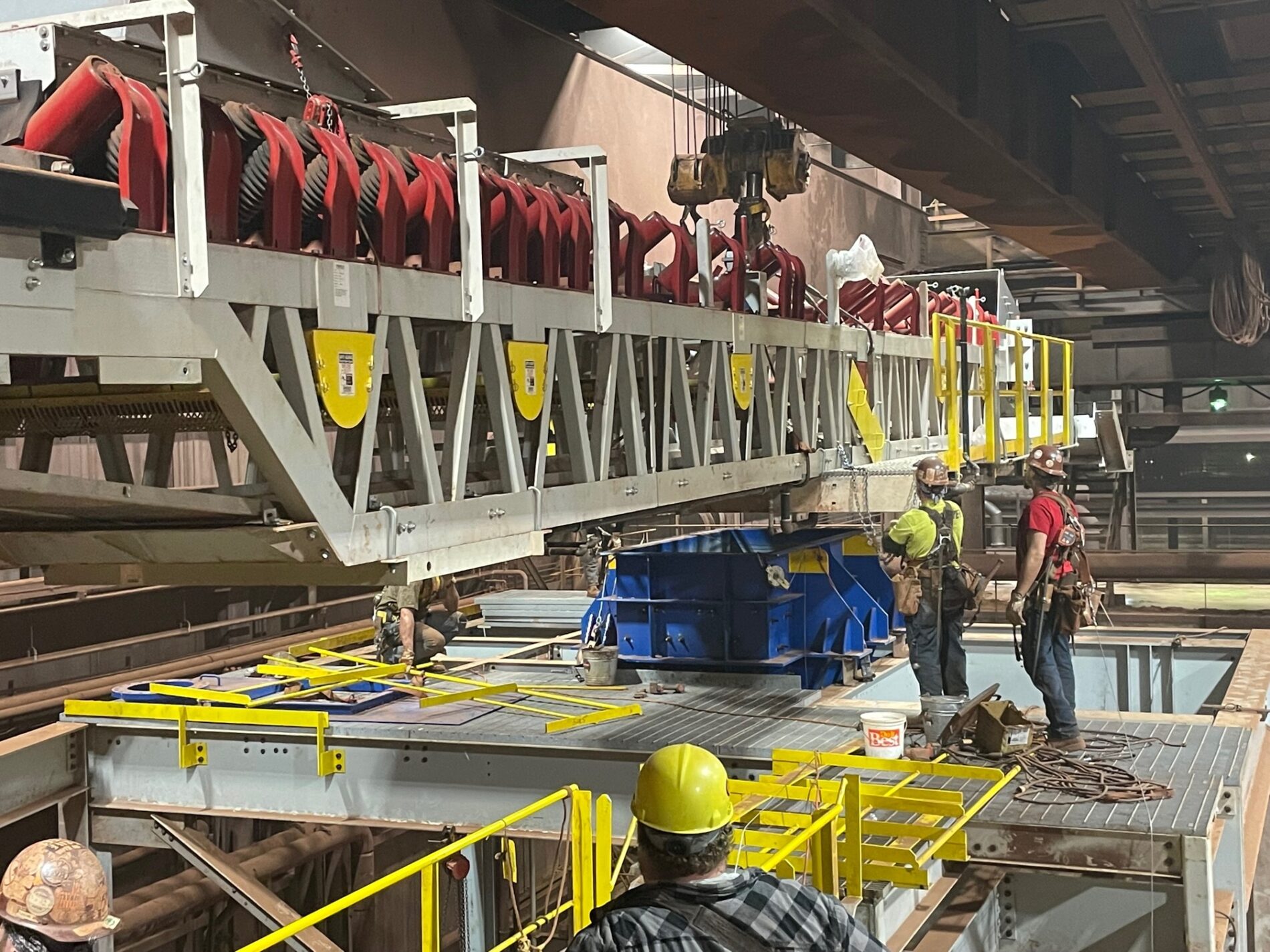 High Pressure Grinding Roll Conveyor installation at Tilden Mine